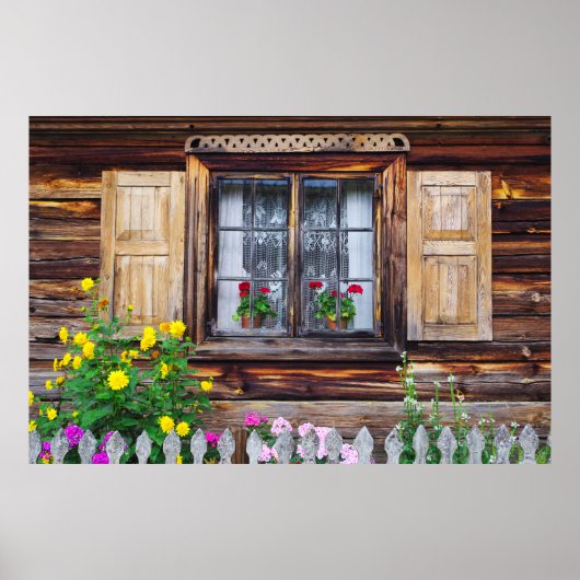 Oude huisje raam poster (Voorkant)