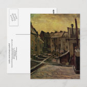 Oude huizen in Antwerpen in Snow, Vincent van Gogh Briefkaart (Voorkant / Achterkant)