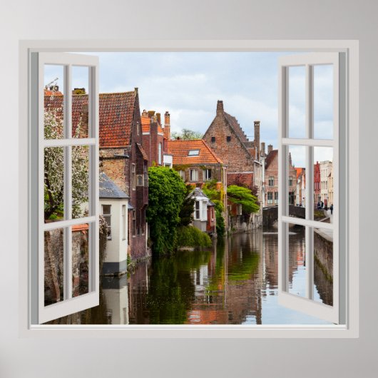 Oude huizen in Brugge Poster (Voorkant)