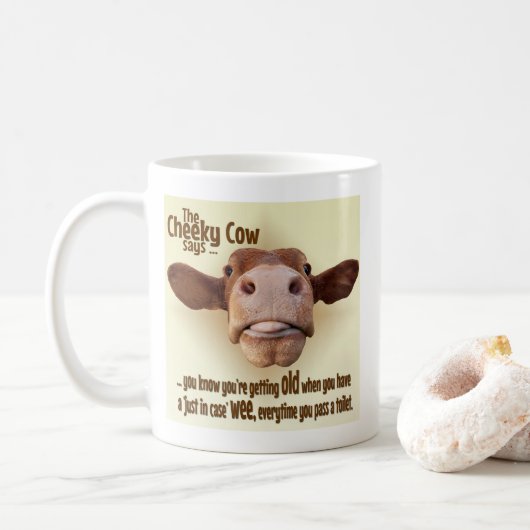 Oude Humor, Cheeky Cow, Wee. Koffiemok (Met donut)