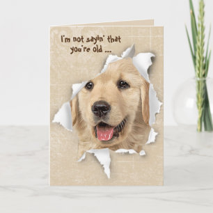 Oude Humor Golden Retriever Kaart