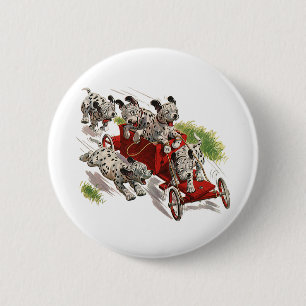 Oude humor Lieve Dalmatiër puppy honden brandweerw Ronde Button 5,7 Cm