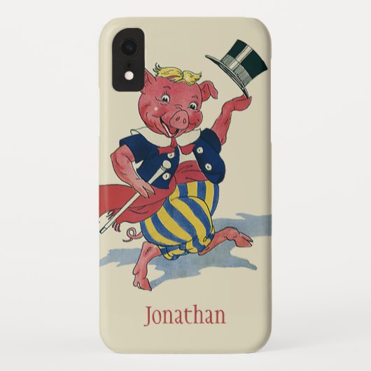 Oude humor, schattige blije dansende varken danst Case-Mate iPhone case (Achterkant)