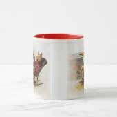 Oude humor, varken in schommelstoel leest een boek mok (Midden)