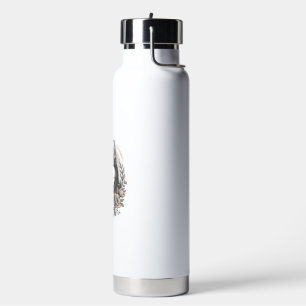Oude Husky Bloemportret Overhemd Ontwerp_1 Waterfles