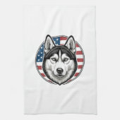 Oude Husky Patriottische Hond Vector Shirt Ontwerp Theedoek (Verticaal)