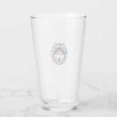 Oude Husky Patriottische Hond Vector T-shirt Ontwe Glas (Achterkant)