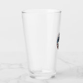 Oude Husky Patriottische Hond Vector T-shirt Ontwe Glas (Rechts)