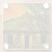 Oude hut coaster glazen onderzetter (Achterkant)