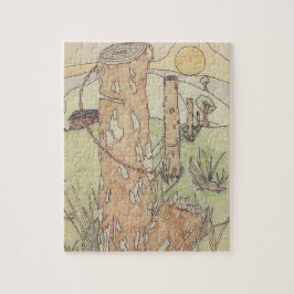 Oude hut en hek legpuzzel