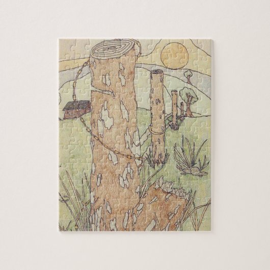 Oude hut en hek legpuzzel (Verticaal)