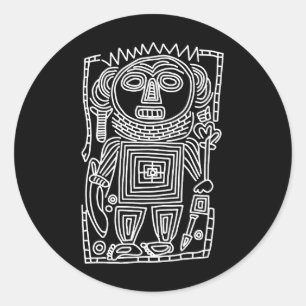 oude idool petroglyph amerikaans inheems symbool I Ronde Sticker