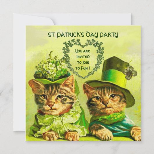 OUDE IERS KATTEN OP ST.PATRICKS FEESTDAG KAART (Voorkant)