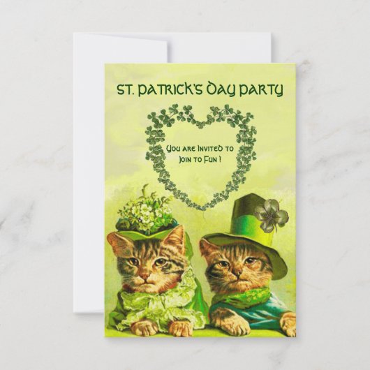 OUDE IERS KATTEN OP ST.PATRICKSFEEST KAART (Voorkant)