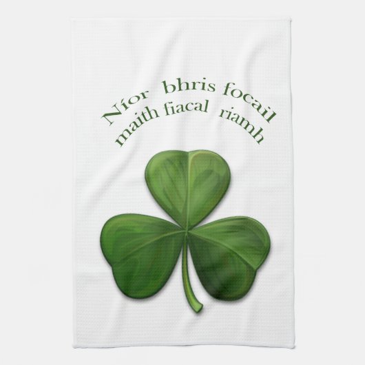 Oude Ierse gezegden over Ierse ontwerpproducten Theedoek (Verticaal)