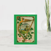 Oude Ierse harp vakantiekaart Feestdagen Kaart (Voorkant)