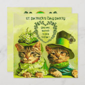 OUDE IERSE KATTEN, ST.PATRICKS DAG FEESTJE KAART (Voorkant / Achterkant)