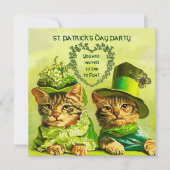OUDE IERSE KATTEN, ST.PATRICKS DAG FEESTJE KAART (Voorkant)