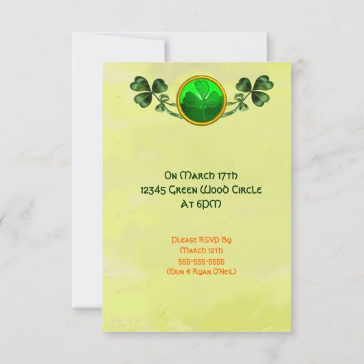 OUDE IERSE KATTEN, ST.PATRICKS DAG FEESTJE KAART (Achterkant)