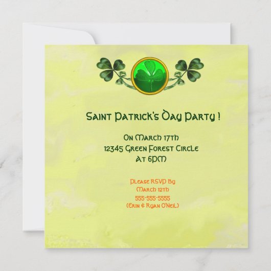 OUDE IERSE KATTEN, ST.PATRICKS FEestPARTY Kaart (Achterkant)