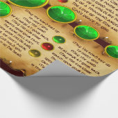 Oude Ierse Kerstmis Zegen Perkament, Shamrocks Cadeaupapier (Hoek)