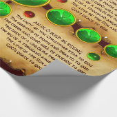 Oude Ierse Kerstmis Zegen Perkament, Shamrocks Cadeaupapier (Hoek)