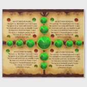 Oude Ierse Kerstmis Zegen Perkament, Shamrocks Cadeaupapier (Vlak)