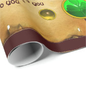 Oude Ierse Kerstmis Zegen Perkament, Shamrocks Cadeaupapier (Rol Hoek)