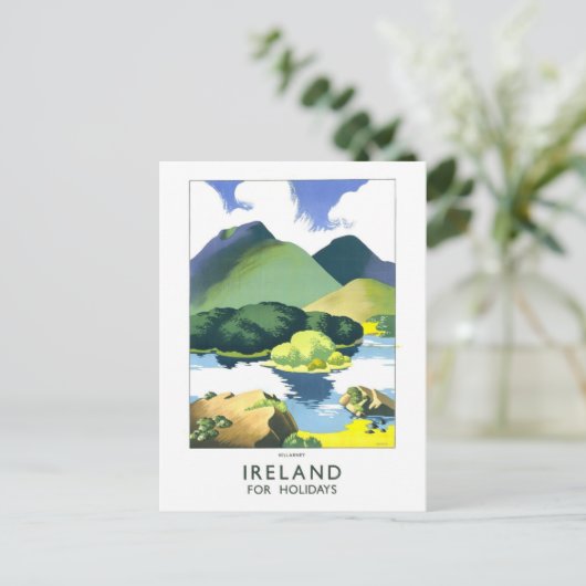 Oude Ierse Reisposter Briefkaart (Staand voorkant)