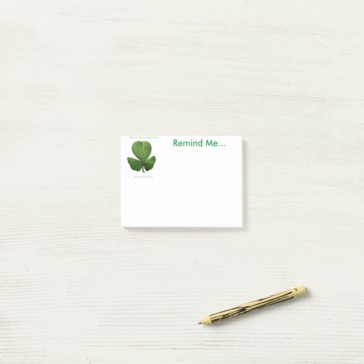 Oude Ierse Spreuk. Herinner me Notities Post-it® Notes (Op bureau)