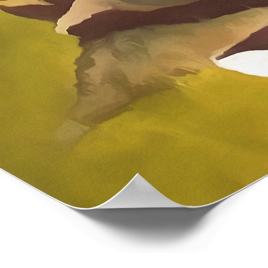 Oude Ierse vrouw die in een draaiend wiel zit Poster (Hoek)