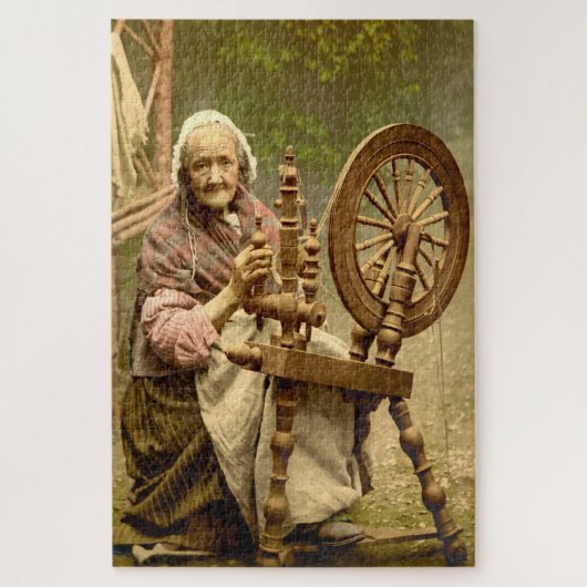 Oude Ierse wolspinner dame Legpuzzel (Verticaal)