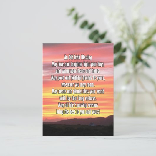 Oude Ierse zegen Briefkaart (Staand voorkant)