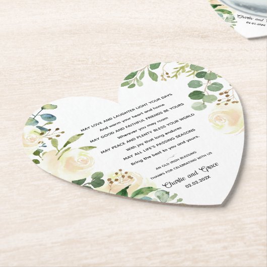 Oude Ierse zegen en weddenschap Greenery Kartonnen Onderzetters (Gekanteld)