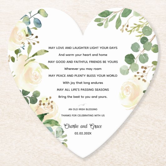 Oude Ierse zegen en weddenschap Greenery Kartonnen Onderzetters (Voorkant)