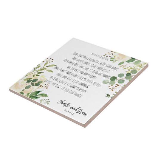 Oude Ierse zegen en weddenschap Greenery Tegeltje (Zijkant)