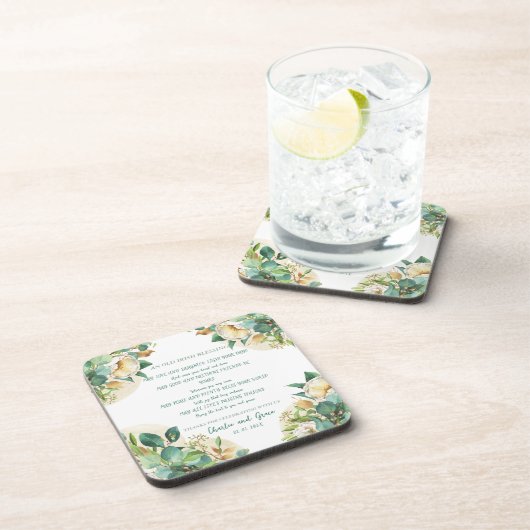 Oude Ierse Zegen op Goudstof en Rozen Bier Onderzetter (Rechterzijde)