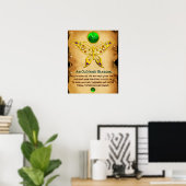 Oude Ierse Zegen Pergament met Gouden Vlinder Poster (Thuiskantoor)