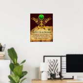 Oude Ierse Zegen Pergament met Gouden Vlinder Poster (Thuiskantoor)
