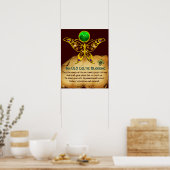 Oude Ierse Zegen Pergament met Gouden Vlinder Poster (Keuken)