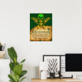 Oude Ierse Zegen Pergament met Gouden Vlinder Poster (Thuiskantoor)