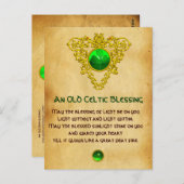 Oude Ierse zegen voor geluk perkament, Keltische k Briefkaart (Voorkant / Achterkant)