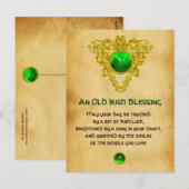 Oude Ierse zegen voor geluk perkament, Keltische k Briefkaart (Voorkant / Achterkant)