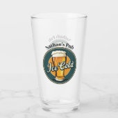 Oude Ijs Koude Bier Aangepaste Naam of Tekst Glas (Achterkant)