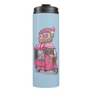 Oude ijs-wagens voor soft-serve ijs thermosbeker