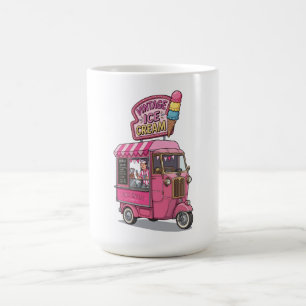 Oude ijs-wagens voor soft serve koffiemok