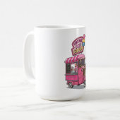 Oude ijs-wagens voor soft serve koffiemok (Voorkant links)
