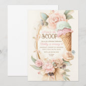 Oude ijscoworkframe, Blush ijsje Kaart (Voorkant / Achterkant)