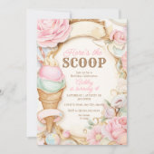 Oude ijsje pasteltint roze ijs kaart (Voorkant)