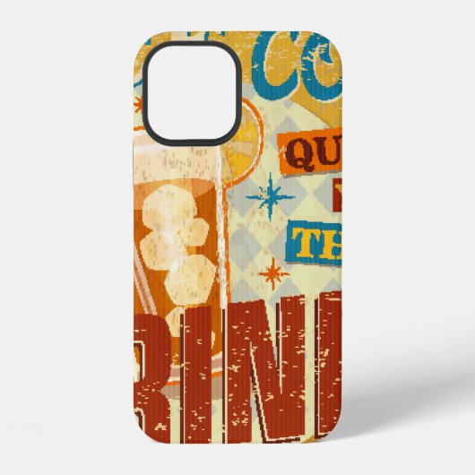 Oude IJskoude Dranken metalen bord. vintage, frisd iPhone Hoesje (Achterkant)